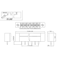 3.81MM pitch with ear screw plug-in PCB terminal block straight pin socket